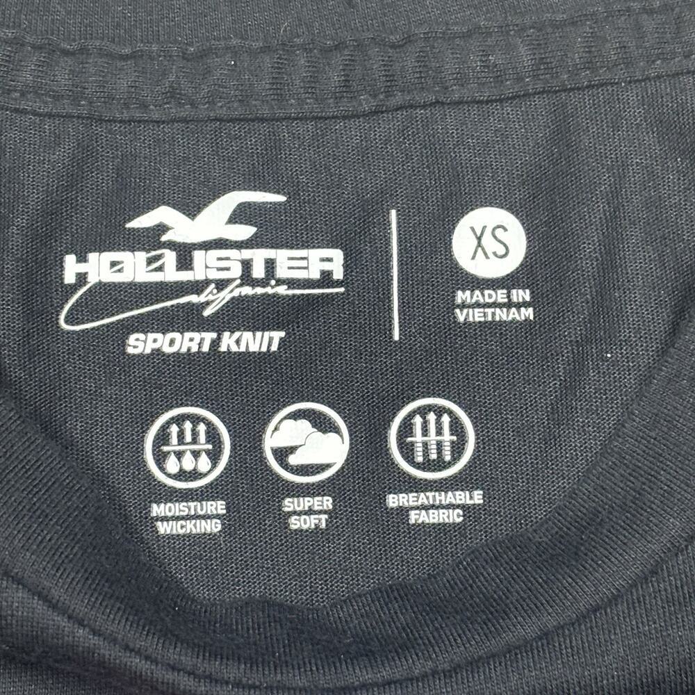 Hollister Sport Knit T-Shirt Adult XS Black Blue Pink Soft Moistuire Wicking Tee - Picture 2 of 6